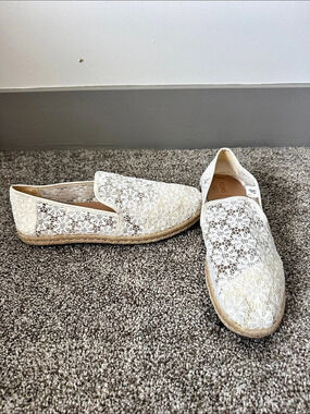 TOMS Alpargata Floral Lace Espadrille Flats US 10